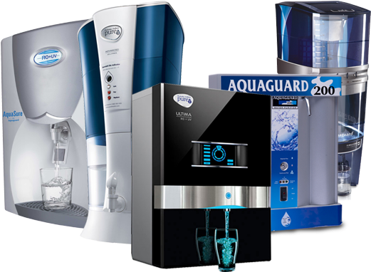 All types of water purifiers RO UV UF Alkaline Copper